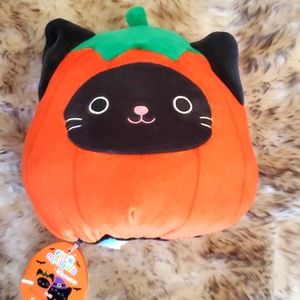 Halloween pumpkin witch cat squishmallow